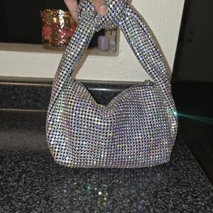 Dazzling Silver Rhinestone Clutch